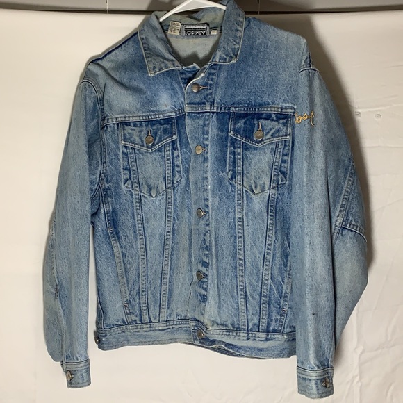 Retro 1980’s Forenza denim Jacket Sz M structured light wash rigid cotton RARE - Picture 8 of 15
